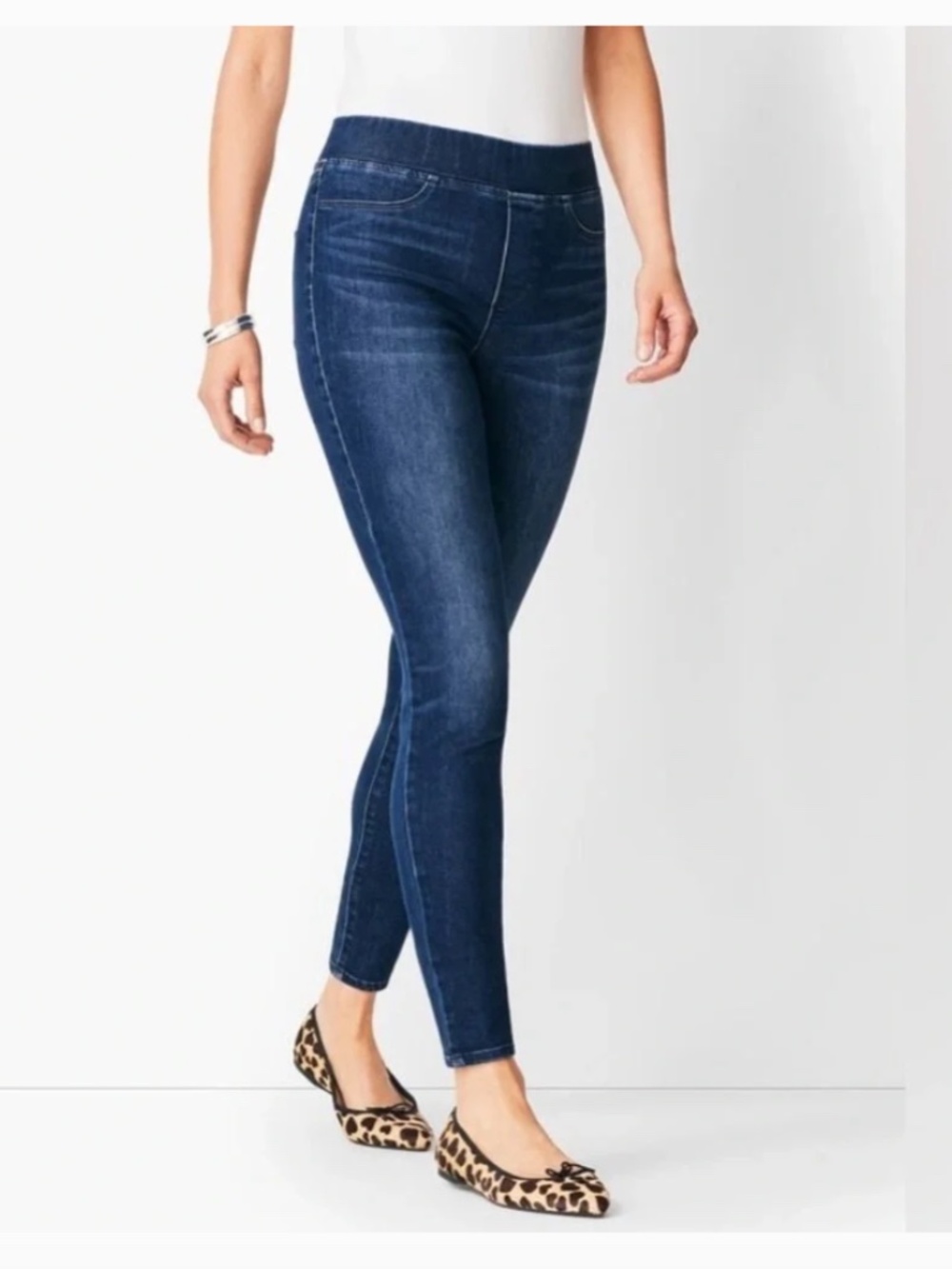 Talbots Flawless Pull-On High Rise Ankle Length Jeggings in Medium Blue
